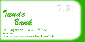 tunde bank business card